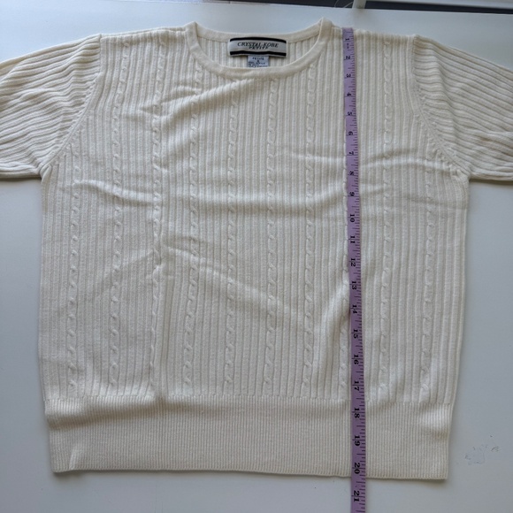 Vintage Crystal-Kobe Short Sleeve Sweater Top Size Petite Small - Picture 5 of 7